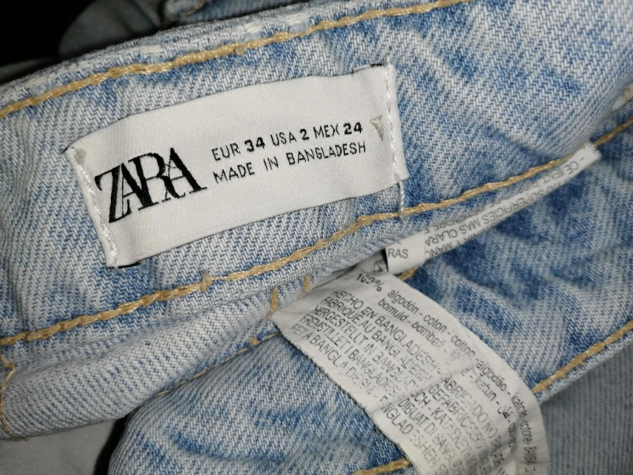 Light blue denim shorts with zipper fly "Zara" – photo 3